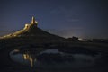 Medieval castle, night photography, Castillo de Montuenga, Soria, Spain Royalty Free Stock Photo