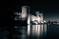 Medieval castle Olavinlinna split-toned photo