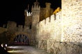 Medieval Castle in Ponferrada - Templars Castle by night. Castile and Leon. Spain Royalty Free Stock Photo