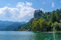 Medieval castle on the rock above the Lake Bled, Slovenia Royalty Free Stock Photo