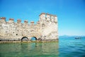 Medieval castle Scaliger in old town Sirmione on lake Lago di Garda. Italy Royalty Free Stock Photo