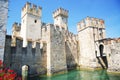 Medieval castle Scaliger in old town Sirmione on lake Lago di Ga Royalty Free Stock Photo