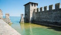 Medieval castle Scaliger in old town Sirmione on lake Lago di Ga Royalty Free Stock Photo