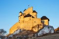 Medieval castle at sunset in Bobolice Royalty Free Stock Photo