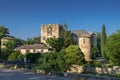 Medieval castle at sunset time, in ancient village Allemagne en Provence, Provence Royalty Free Stock Photo