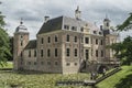 Medieval castle surrounded by a moat