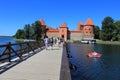 Medieval castle on Trakai Island on Lake Galve Royalty Free Stock Photo