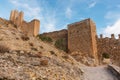 medieval castle wall of Albarracin, Aragon, Spain, sunny day Royalty Free Stock Photo