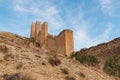 medieval castle wall of Albarracin, Aragon, Spain, sunny day Royalty Free Stock Photo