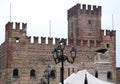 Medieval castle and the winged lion in Marostica in Vicenza in Veneto (Italy) Royalty Free Stock Photo