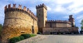 Medieval castles of Italy - Castello di Vigoleno, Piacenza provi Royalty Free Stock Photo