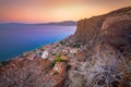 The medieval `castletown` of Monemvasia, often called `The Greek Gibraltar`, Lakonia, Peloponnese.