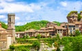 Medieval Catalan village in the subregion of the Collsacabra, Spain