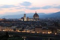 Cathedral in Florence Italy at dusk Royalty Free Stock Photo