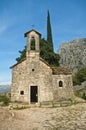 Medieval chapel in mountains