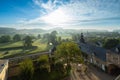 The medieval chateau Neercanne, which serves as event venue just outside Maastricht and with a view over the Jeker valley Royalty Free Stock Photo