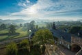 The medieval chateau Neercanne, which serves as event venue just outside Maastricht and with a view over the Jeker valley Royalty Free Stock Photo
