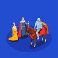 Medieval Chivalry Isometric Composition Royalty Free Stock Photo