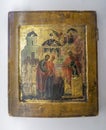Medieval Christian Orthodox Russian icon painted on a wooden base