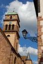 The medieval church bell tower of Kaysersberg Royalty Free Stock Photo