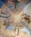Medieval church ceiling painting