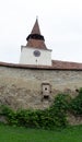 Medieval church clock tower, Transylvania, Romania Royalty Free Stock Photo