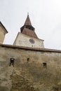 Medieval church clock tower, Transylvania, Romania Royalty Free Stock Photo