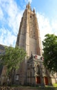 Medieval Church of Our Lady in Bruges in sunny day, Belgium Royalty Free Stock Photo