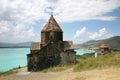 Medieval church on Sevan lake Royalty Free Stock Photo