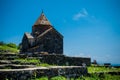 Medieval church on Sevan lake Royalty Free Stock Photo