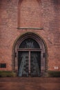 Medieval church tower Onze Lieve Vrouwetoren on a rainy day in Amersfoort, Netherlands Royalty Free Stock Photo