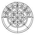 Medieval Circular Panel is a 14th century design, vintage engraving