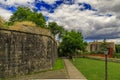 The medieval citadel in Pamplona, Spain famous for the running of the bulls