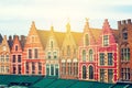 Medieval city Brugge in Belgium. Beautiful Grote Markt square. Royalty Free Stock Photo