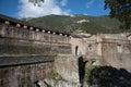 Medieval city of villefranche-de-conflent in the pyrenees mountains