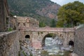 Medieval city of villefranche-de-conflent in the pyrenees mountains Royalty Free Stock Photo