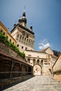 Medieval clock tower in Draculas birth place Royalty Free Stock Photo