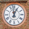 Medieval Clock on a Tower in Mestre