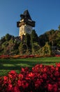 The medieval Clock tower `Uhrturm` in Graz Royalty Free Stock Photo