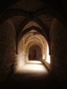 Medieval cloister with vaulted arches