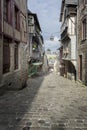 Medieval Cobbled Street in Dinan, Brittany, France