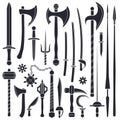 Medieval cold steel arms collection