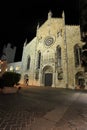 Medieval Como cathedral in night
