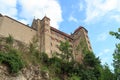 Medieval complex Harburg Castle with towers in Bavaria, Germany