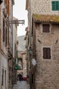 Medieval Corner in old center of Kotor, Montenegro