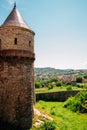 Medieval Corvin Castle Hunyad Castle and old city in Hunedoara, Romania Royalty Free Stock Photo