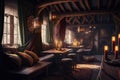 Medieval cosy interior Royalty Free Stock Photo