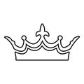 Medieval crown icon, outline line style