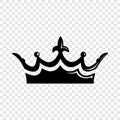 Medieval crown icon, simple black style