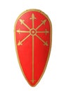 Medieval Crusader Knight`s Red Kite shield, golden fleur de lis